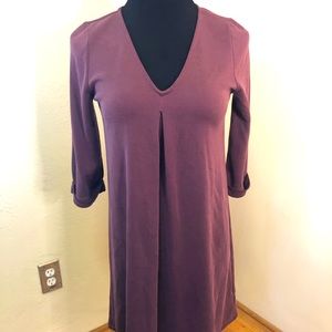 Boutique Everly Tunic Dress Soft Cabernet Super Soft Fabric V Neck Size Small